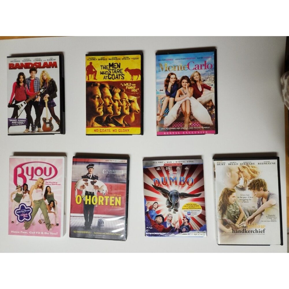 7 DVD Bundle-Dumbo,Bandslam,BYou,The Men Who Stare At Goats,Monte Carlo,O'Horten